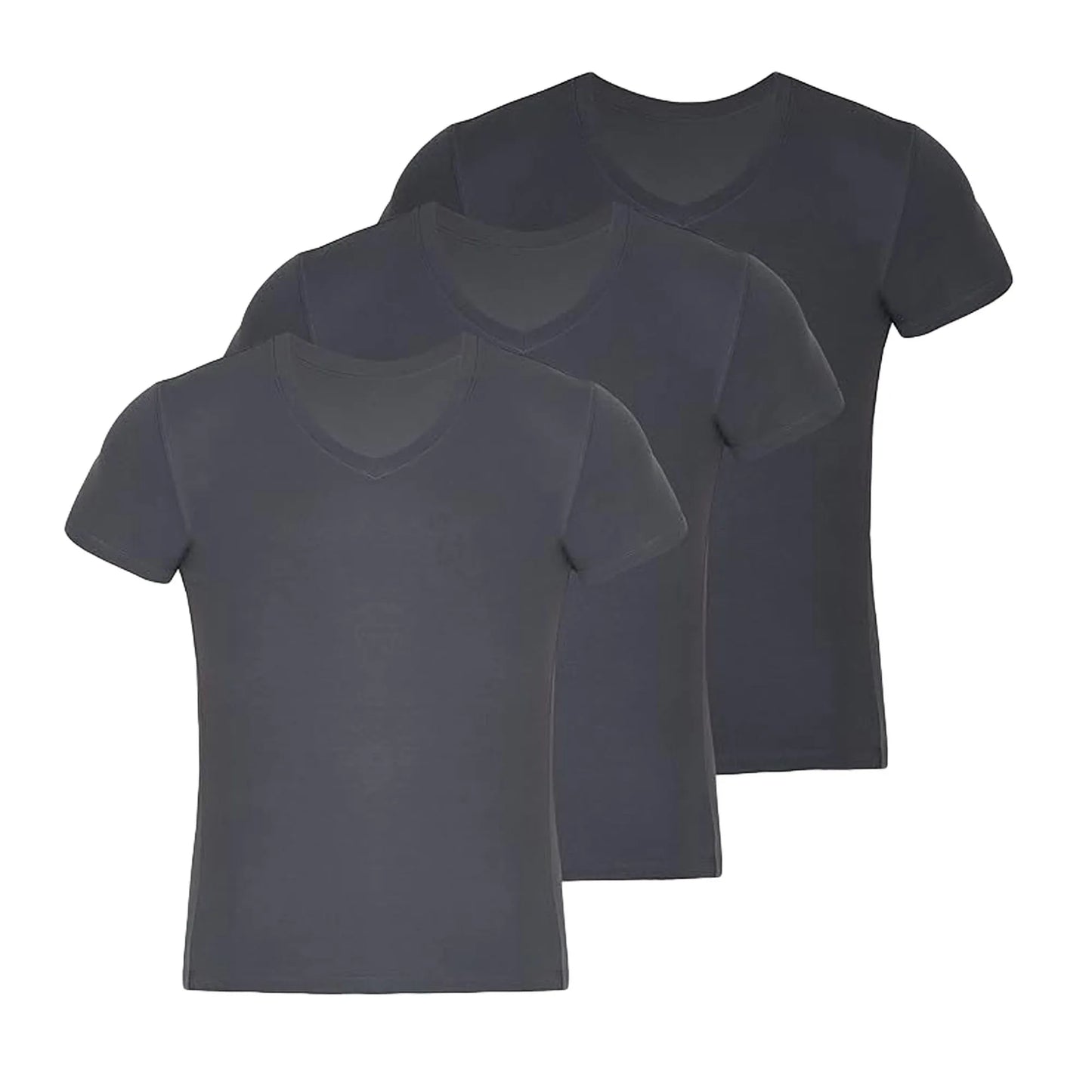 Premium V Neck T Shirts for Men Rayon Made from Bamboo Tees Moisture Wicking Undershirts 3 Pack