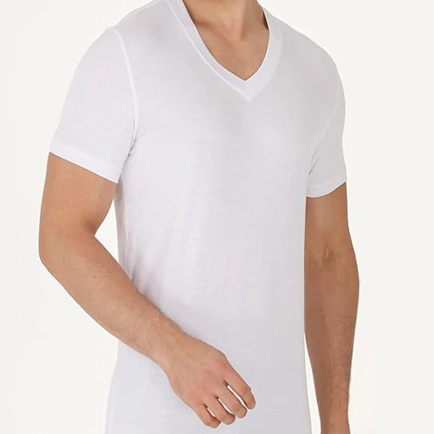 Premium V Neck T Shirts for Men Rayon Made from Bamboo Tees Moisture Wicking Undershirts 3 Pack
