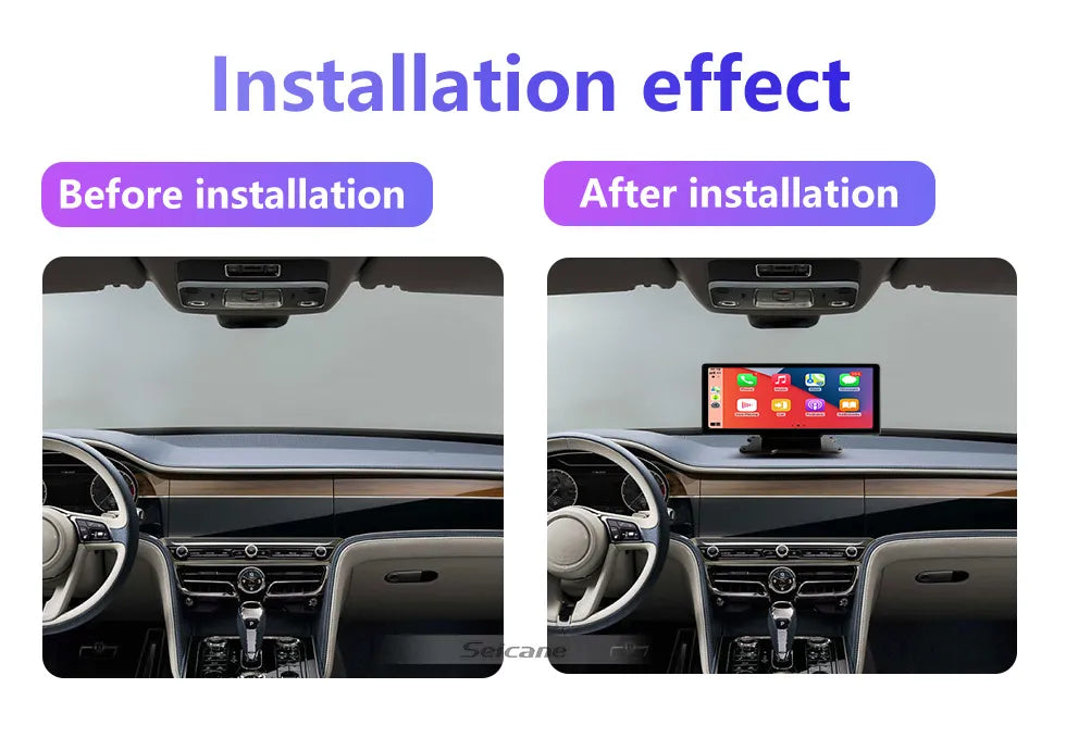 4K Car Dash Cam with 10.26" Touchscreen, Dual Lens, WiFi, CarPlay & Android Auto