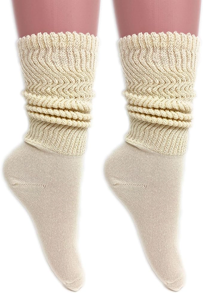 Women's Cotton Lightweight Slouch Socks, Extra Thin, 2 Pairs, Size 9-11