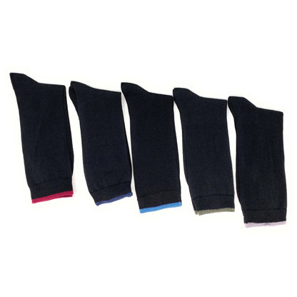 Men’s Cotton Crew Dress Socks 5 Pairs Business Casual Moisture-Wicking Size 10-13
