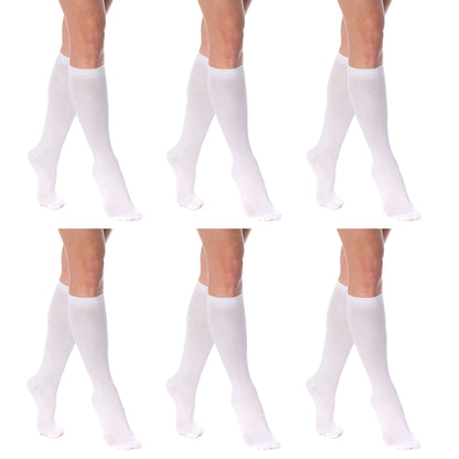 Knee High Socks for Women Combed Cotton Over The Calf Long Socks 6 Pairs