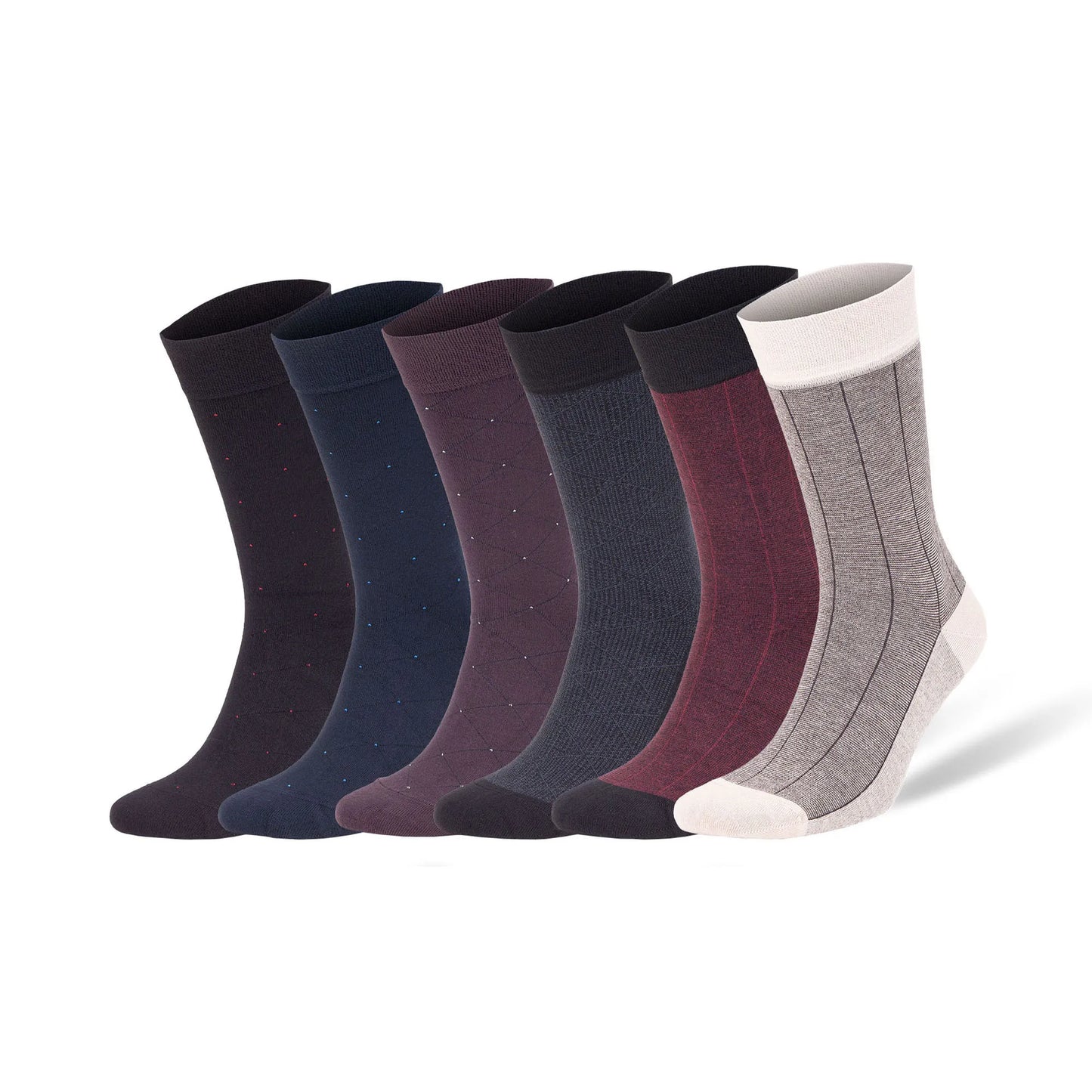 6 Pairs Bamboo Rayon Dress Socks for Men Business Trouser Socks Shoe Size 8 to 11.5