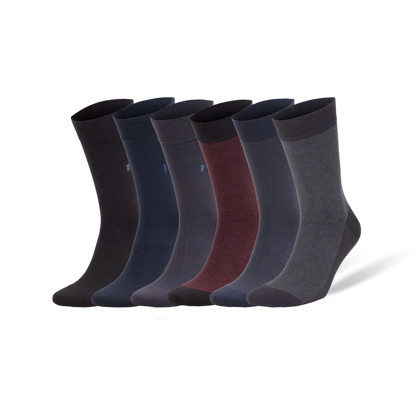 6 Pairs Bamboo Rayon Dress Socks for Men Business Trouser Socks Shoe Size 8 to 11.5
