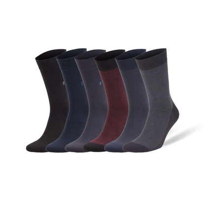6 Pairs Bamboo Rayon Dress Socks for Men Business Trouser Socks Shoe Size 8 to 11.5