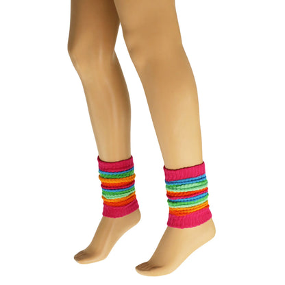 Cotton Leg Warmers for Women Colorful All Cotton Baggy Leg Warmer 3 Pairs