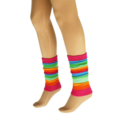 Cotton Leg Warmers for Women Colorful All Cotton Baggy Leg Warmer 3 Pairs