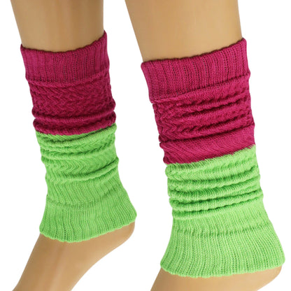 Cotton Leg Warmers for Women Colorful All Cotton Baggy Leg Warmer 3 Pairs