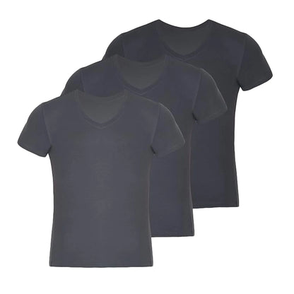 Premium V Neck T Shirts for Men Rayon Made from Bamboo Tees Moisture Wicking Undershirts 3 Pack
