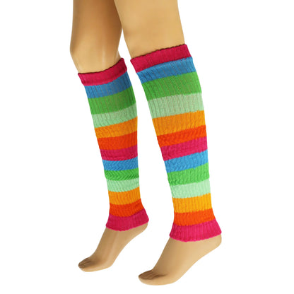 Cotton Leg Warmers for Women Colorful All Cotton Baggy Leg Warmer 3 Pairs