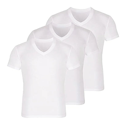 Premium V Neck T Shirts for Men Rayon Made from Bamboo Tees Moisture Wicking Undershirts 3 Pack