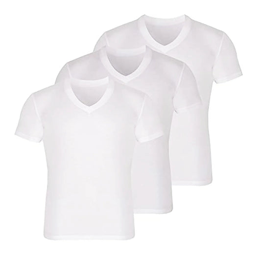 Premium V Neck T Shirts for Men Rayon Made from Bamboo Tees Moisture Wicking Undershirts 3 Pack