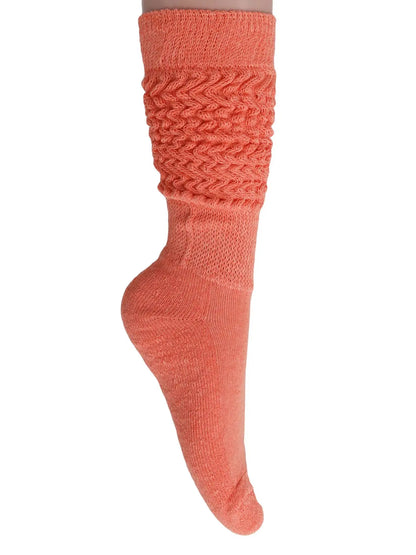 Light Orange Slouch Knee Socks for Women 6 Pairs Shoe Size 5 to 10