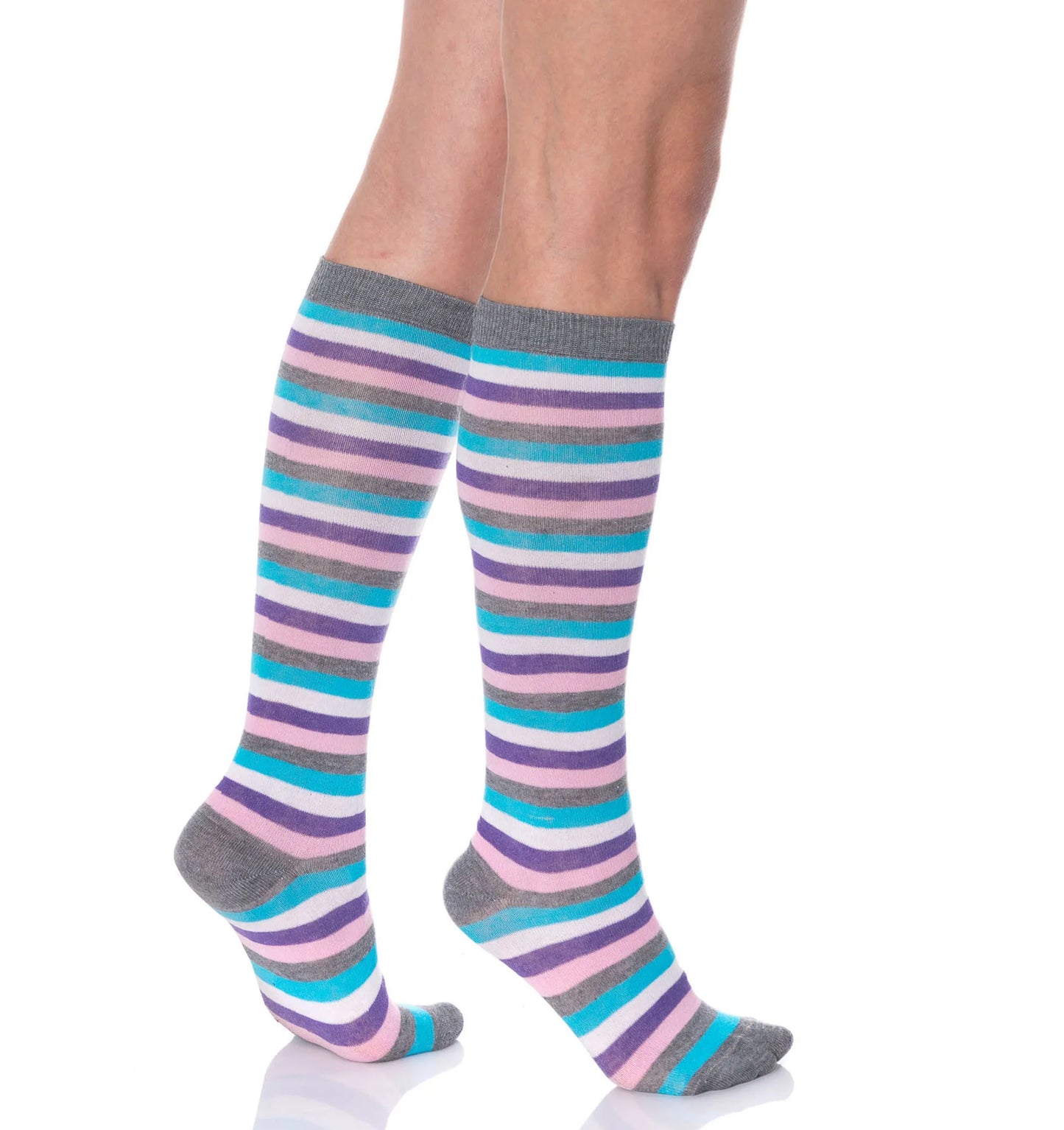 Colorful Knee High Socks for Women 6 Pairs Over the Calf Knee Socks