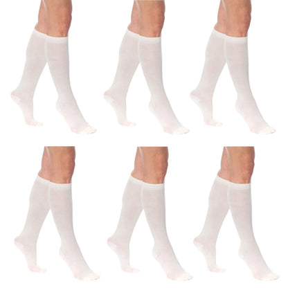 Knee High Socks for Women Combed Cotton Over The Calf Long Socks 6 Pairs