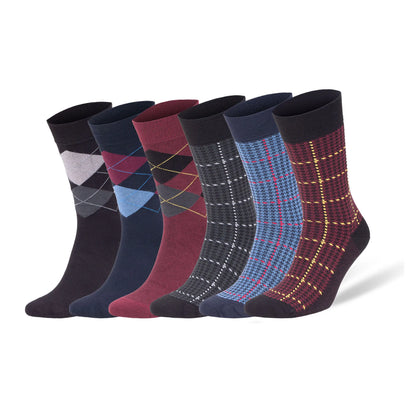6 Pairs Bamboo Rayon Dress Socks for Men Business Trouser Socks Shoe Size 8 to 11.5