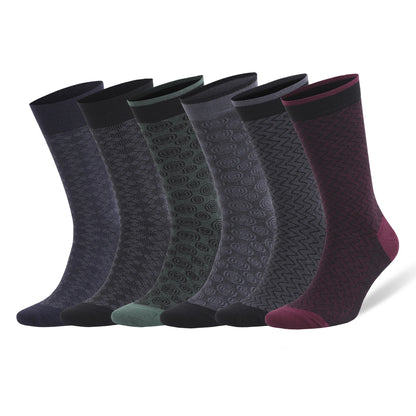 6 Pairs Bamboo Rayon Dress Socks for Men Business Trouser Socks Shoe Size 8 to 11.5
