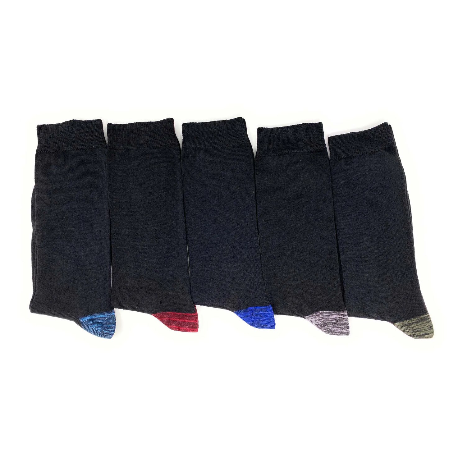 Men’s Cotton Crew Dress Socks 5 Pairs Business Casual Moisture-Wicking Size 10-13