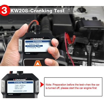 12V Car Battery Tester Analyzer - KW208 CCA, Load Test, Health Diagnostic Tool