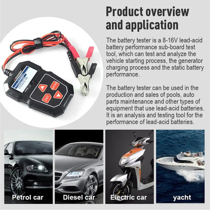 12V Car Battery Tester Analyzer - KW208 CCA, Load Test, Health Diagnostic Tool