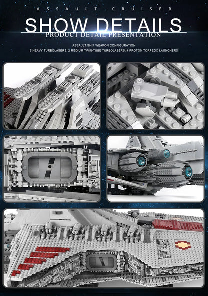 Republic Attack Cruiser Building Set - 6685PCS Starship Assembly Kit