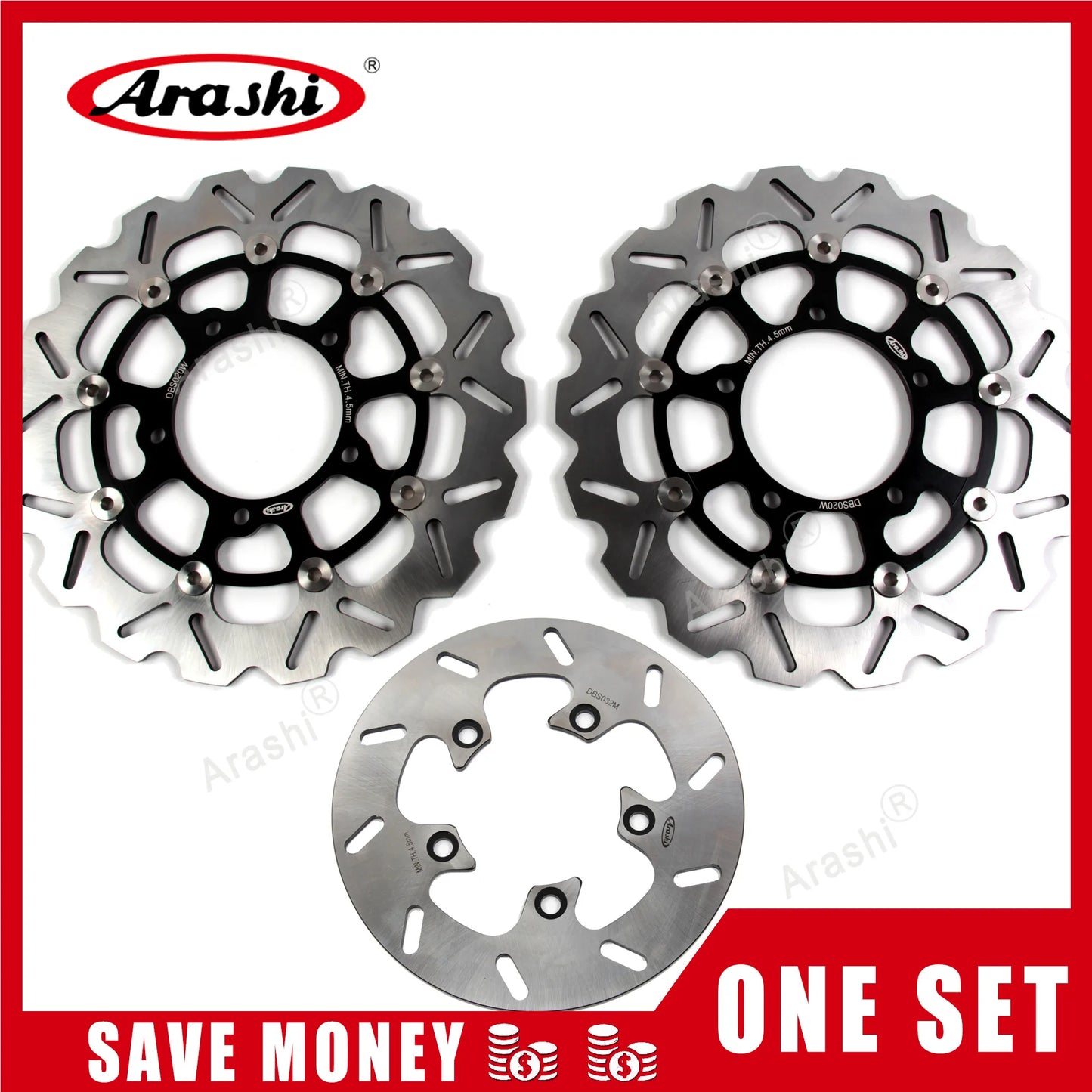 Floating Front & Rear Brake Disc Rotors with Pads for Suzuki GSX R 600 2006-2007