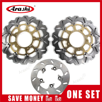 Floating Front & Rear Brake Disc Rotors with Pads for Suzuki GSX R 600 2006-2007