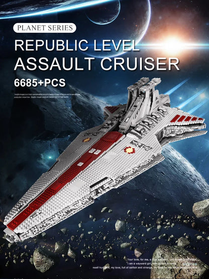 Republic Attack Cruiser Building Set - 6685PCS Starship Assembly Kit