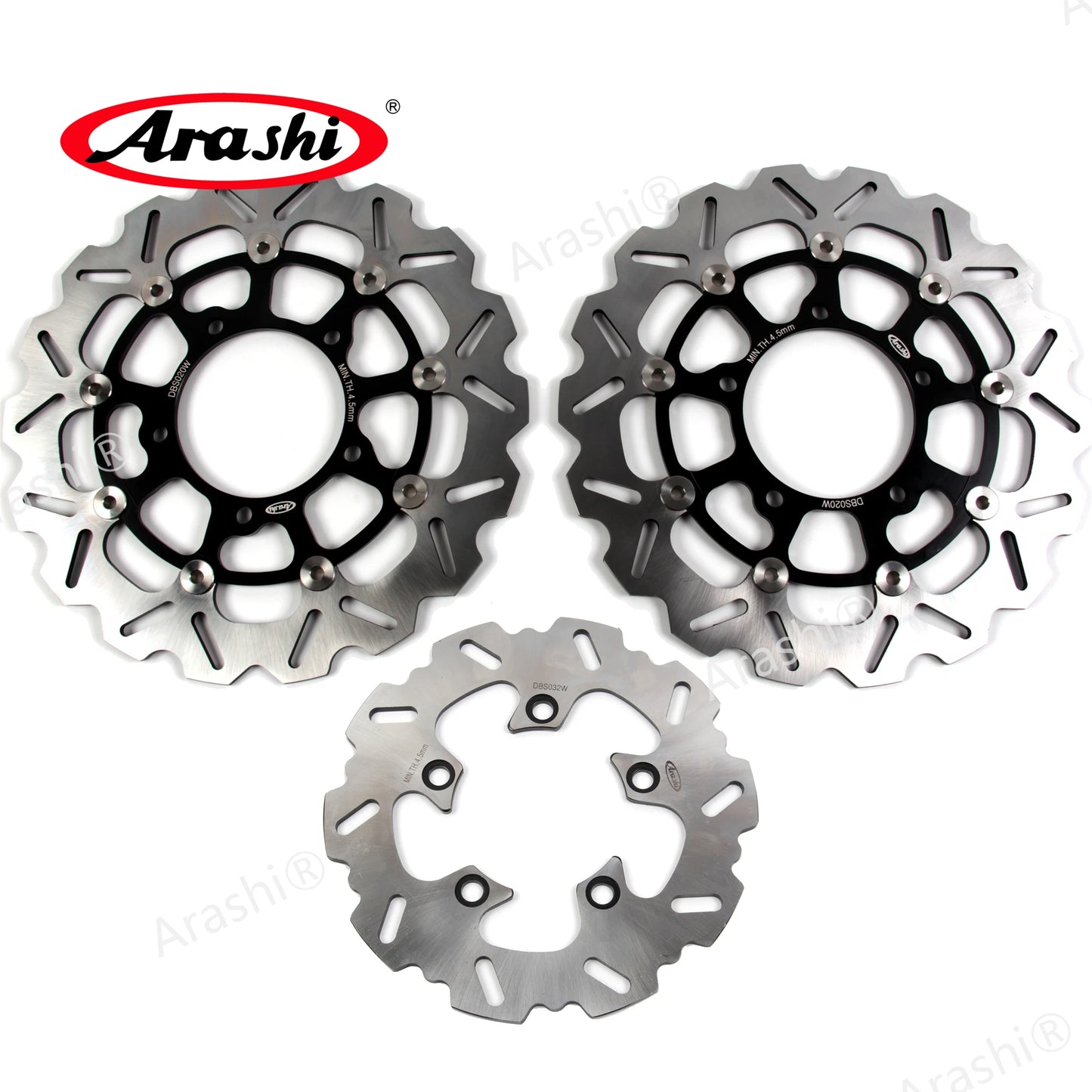 Floating Front & Rear Brake Disc Rotors with Pads for Suzuki GSX R 600 2006-2007