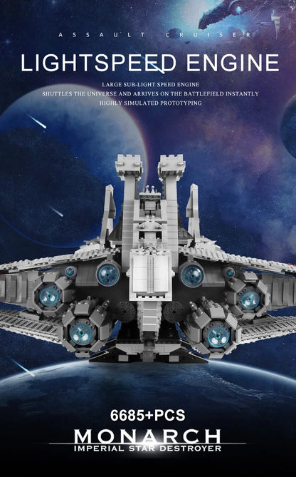 Republic Attack Cruiser Building Set - 6685PCS Starship Assembly Kit