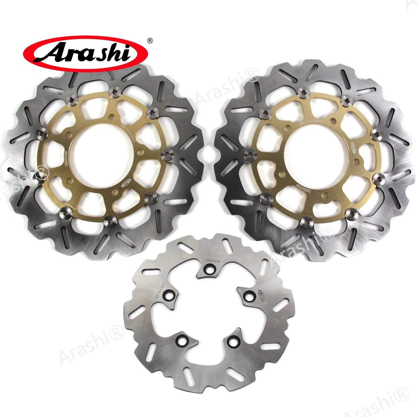 Floating Front & Rear Brake Disc Rotors with Pads for Suzuki GSX R 600 2006-2007