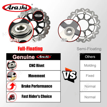 Floating Front & Rear Brake Disc Rotors with Pads for Suzuki GSX R 600 2006-2007