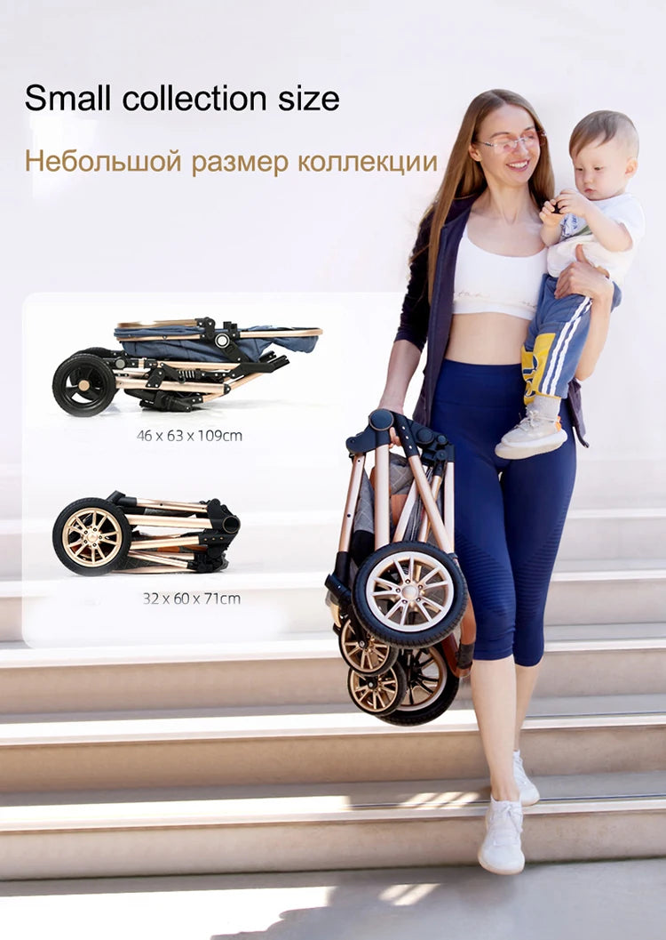 Fashion 3-in-1 Baby Stroller Travel System - Portable Pushchair & Carrier
