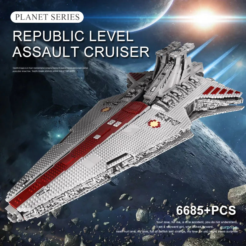 Republic Attack Cruiser Building Set - 6685PCS Starship Assembly Kit