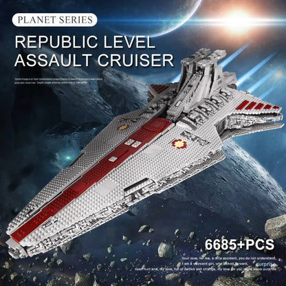 Republic Attack Cruiser Building Set - 6685PCS Starship Assembly Kit