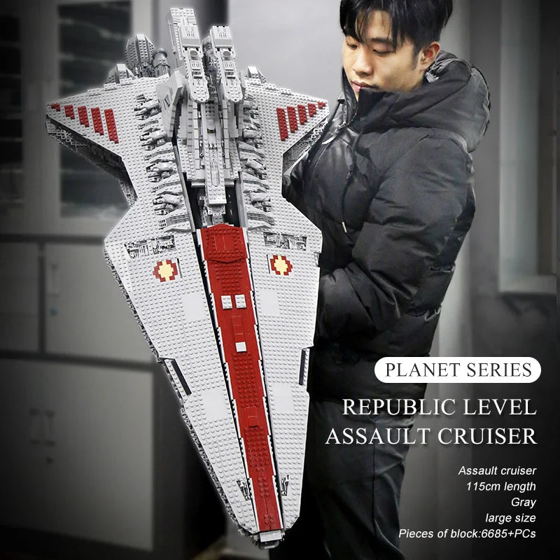 Republic Attack Cruiser Building Set - 6685PCS Starship Assembly Kit