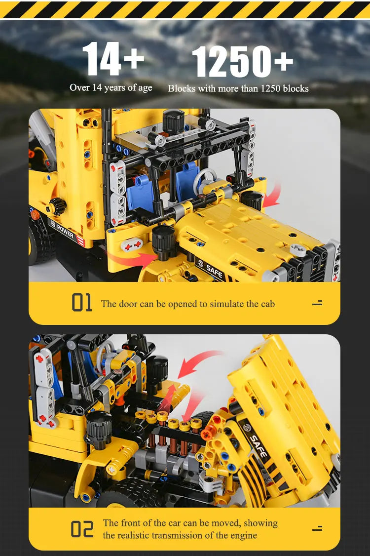 Tow Truck Building Set - 17011 MOC Road Trailer Kit for Teens & Adults