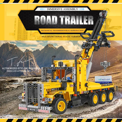 Tow Truck Building Set - 17011 MOC Road Trailer Kit for Teens & Adults