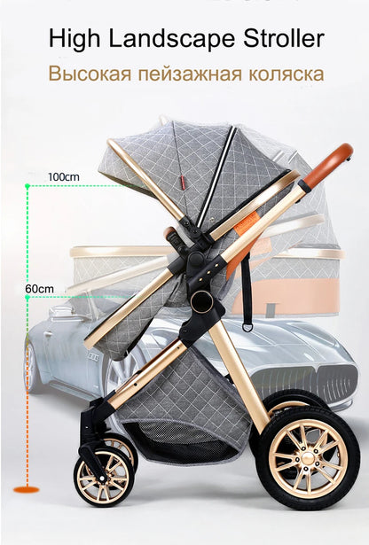 Fashion 3-in-1 Baby Stroller Travel System - Portable Pushchair & Carrier