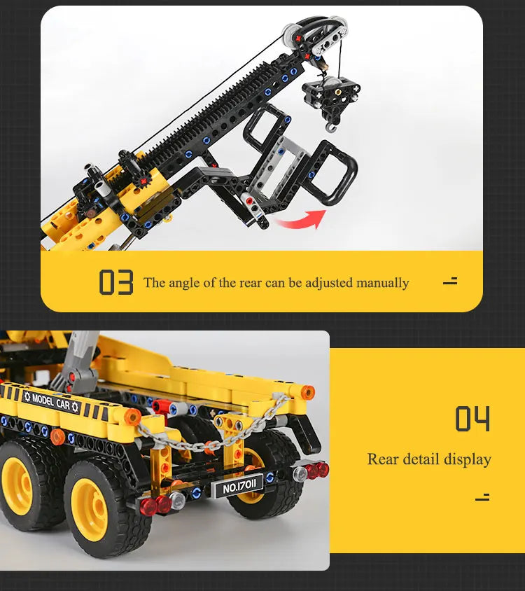 Tow Truck Building Set - 17011 MOC Road Trailer Kit for Teens & Adults