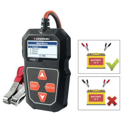 12V Car Battery Tester Analyzer - KW208 CCA, Load Test, Health Diagnostic Tool