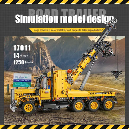 Tow Truck Building Set - 17011 MOC Road Trailer Kit for Teens & Adults