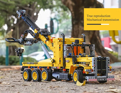 Tow Truck Building Set - 17011 MOC Road Trailer Kit for Teens & Adults
