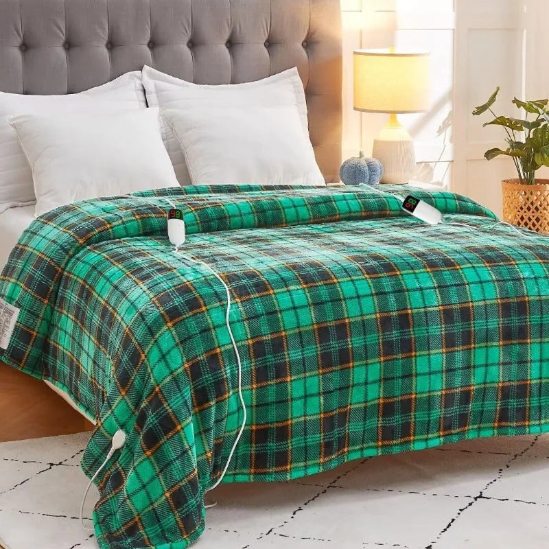 Heated Electric Blanket Throw, 10 Heat Levels, 8-Hour Auto Off, Washable