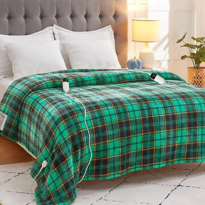 Heated Electric Blanket Throw, 10 Heat Levels, 8-Hour Auto Off, Washable