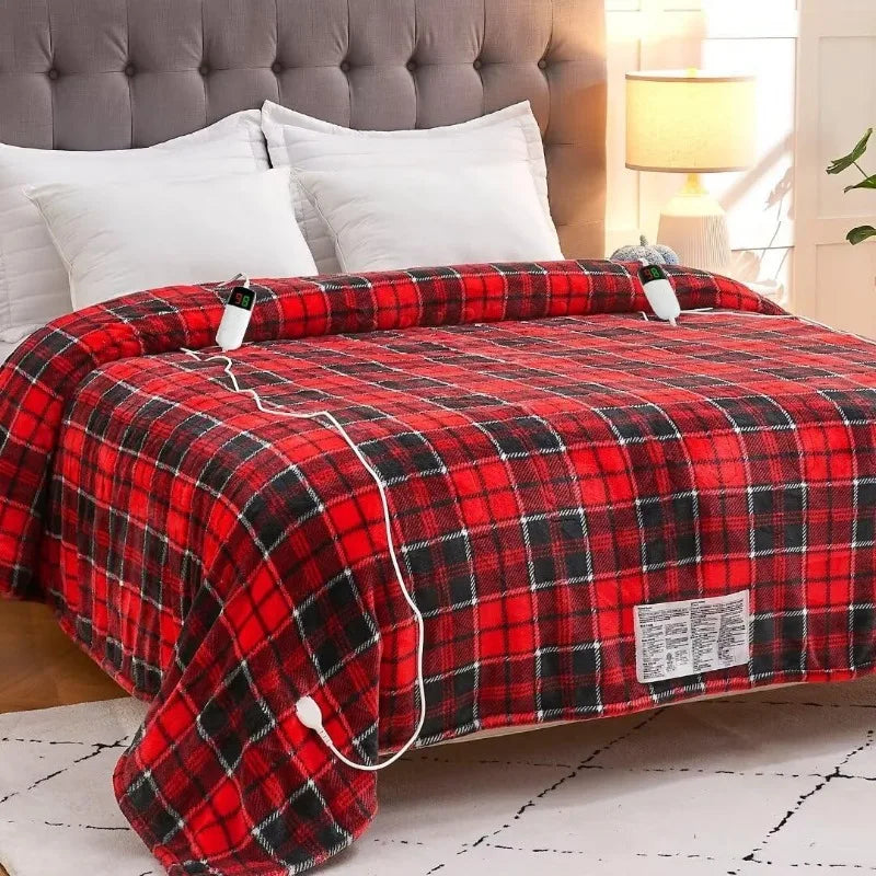Heated Electric Blanket Throw, 10 Heat Levels, 8-Hour Auto Off, Washable