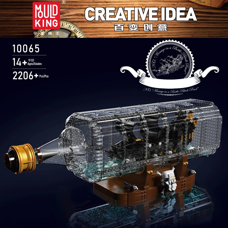 Pirate Ship in a Bottle Building Set - 2206PCS MOC Sailboat Model Kit