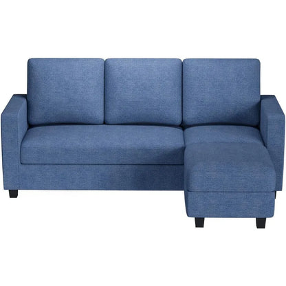 Convertible Sectional Sofa Couch with Removable Ottoman, L-Shaped, 3-Seater