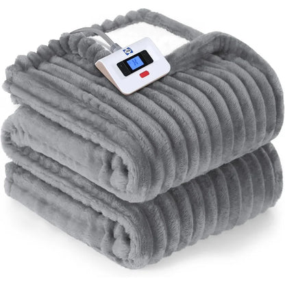 Electric Heated Blanket Throw, Sherpa Reversible, 6 Heat Levels, Auto-Off