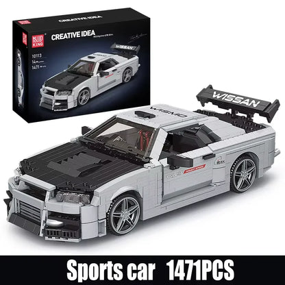 Skyline Racing Car Building Set - 1471PCS MOC Sports Car Model Kit